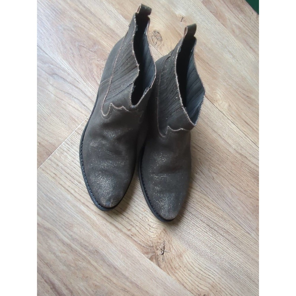 Golden Goose Crosby Western Chelsea Boots Womens 38 Gold Mettalic - Picture 8 of 16